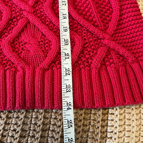 Lands' End Women's 100% Cotton Vibrant Red Knit Drifter Sweater - Picture 10 of 10